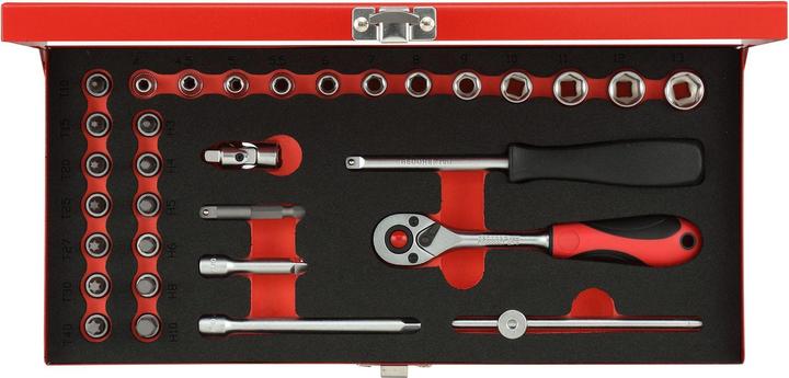 Actual product image Gedore Red Socket set 1/4 32 pieces in high quality metal case