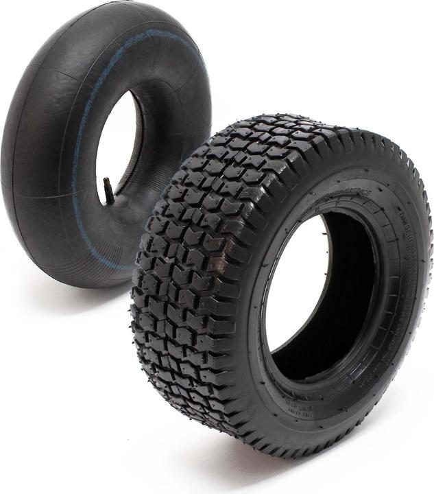 Produktbild Wiltec Reifen für den Aufsitzmäher 15x6.00-6 4pr mit Schlauch und geradem Ventil (Rasentraktor, Gartenmaschinen Ersatzteile)