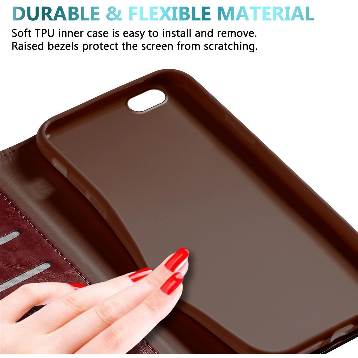 Thumbnail - Cadorabo Book Hülle mit Ornamente (Apple iPhone 6 Plus), Smartphone Hülle, Rot