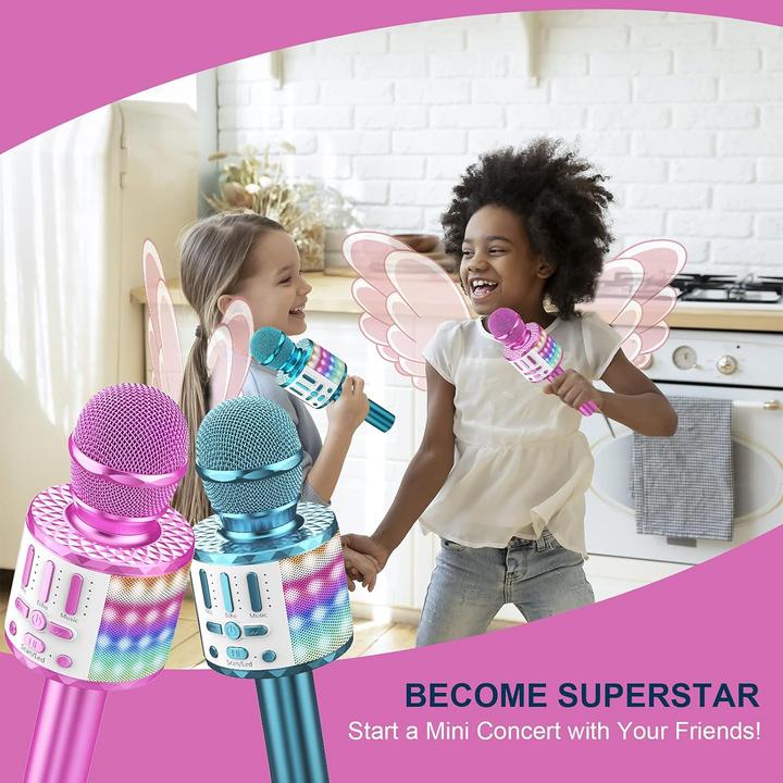 Actual product image MicQutr Karaoke Mikrofon mit Bluetooth und LEDs