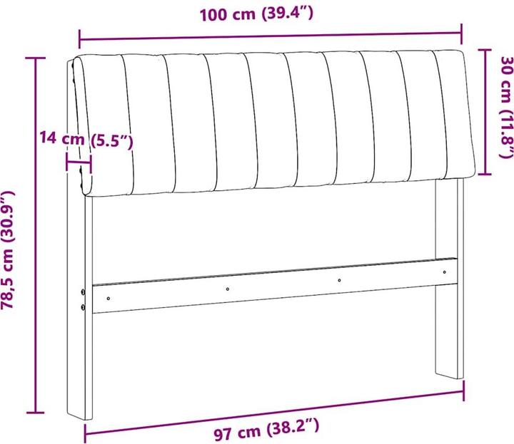 Image du produit vidaXL Gepolstertes Kopfteil (14 x 100 x 78.50 cm)