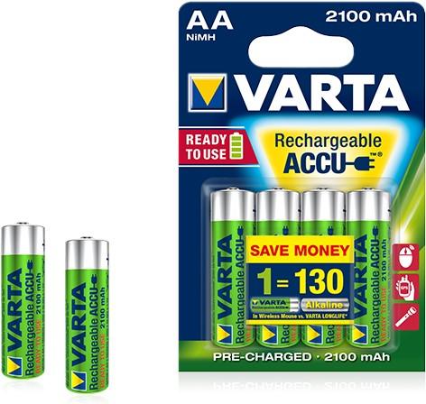 Productafbeelding Varta Recharge Accu Power (4 Pcs., AA, 2100 mAh)