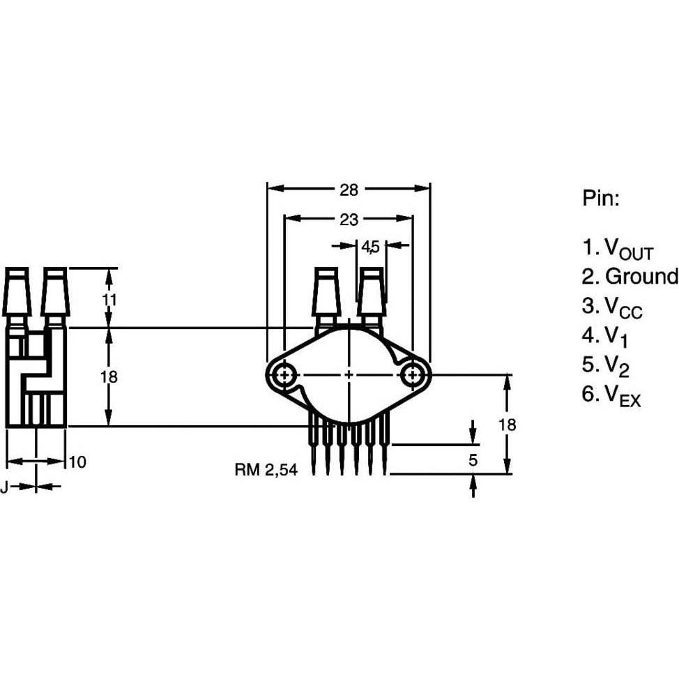 NXP Semiconductors Drucksensor 1 St. MPX5100DP 0 kPa bis 100 kPa Print, Elektronikmodul