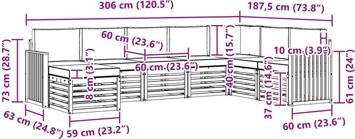 Produktbild vidaXL Outdoor-Sofa