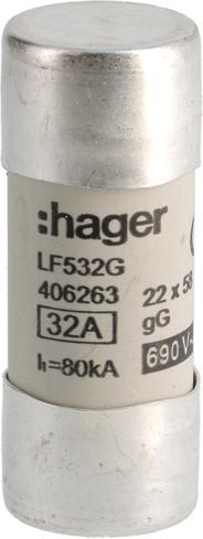 Actual product image Hager HAG LF532G Fuse 22x58 gG 32A (32 A)