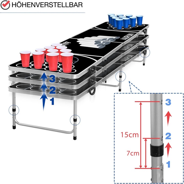 Produktbild Ich-zapfe Bierpong Tisch für Partys mit 100 Bechern