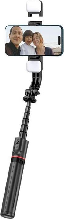 Produktbild Tech-Protect L05S Bluetooth selfie stick with tripod up to 105cm with LED lamp - black