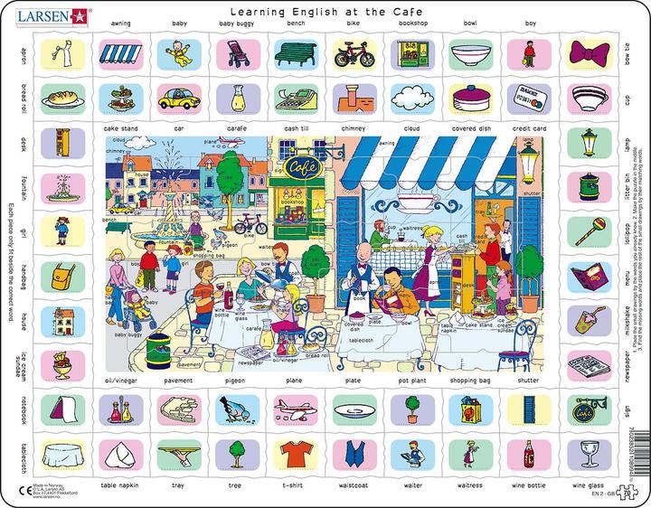 Actual product image Larsen Puzzle - Learning English (2) at the Cafe (70 pieces)