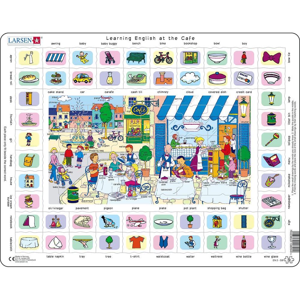 Larsen Puzzle - Learning English (2) at the Cafe (70 Teile)