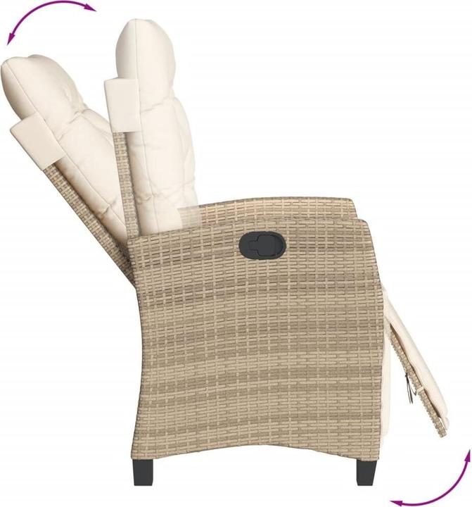 Produktbild vidaXL Gartensessel mit Fussteil Verstellbar