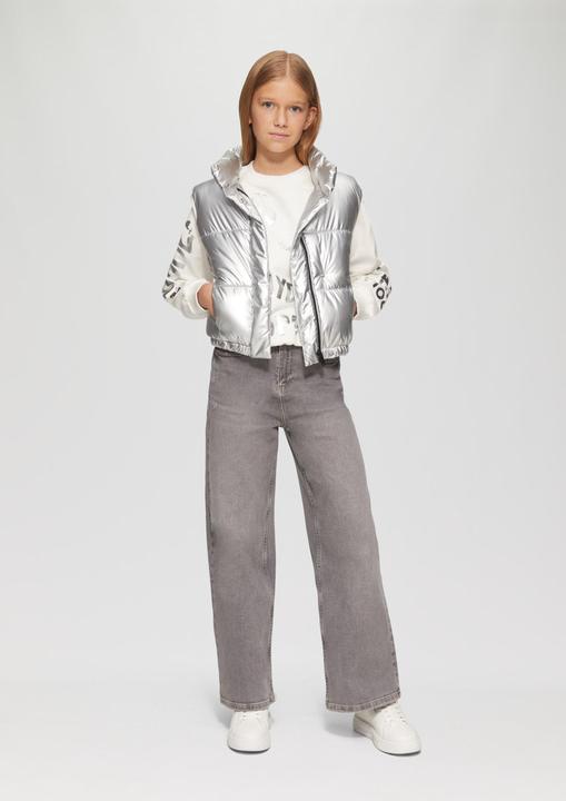 Immagine prodotto S.Oliver Sweatshirt Oversized Sweatshirt mit silbernem All-over-Print (146, 152)