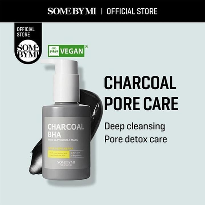 Actual product image Some By Mi Charcoal BHA Pore Clay Bubble Mask 120g