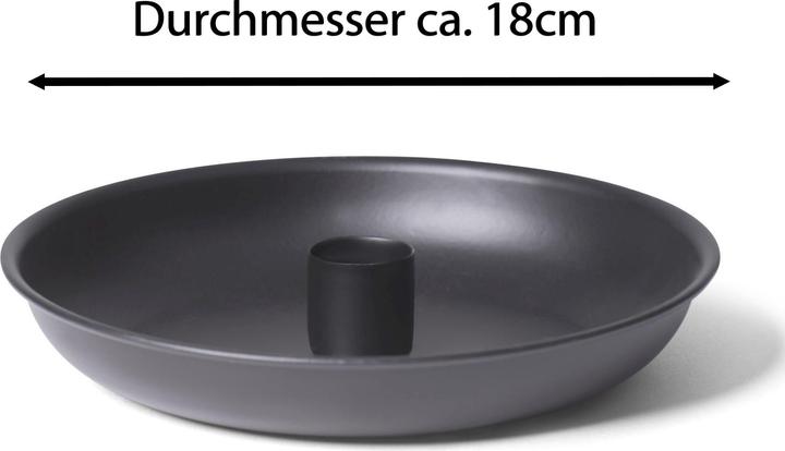 Produktbild Novaliv 2er-Set Stabkerzenhalter 18cm Metall Kerzenhalter Adventskranz rund Tafelkerzen SCHWARZ (18 x 18 cm)