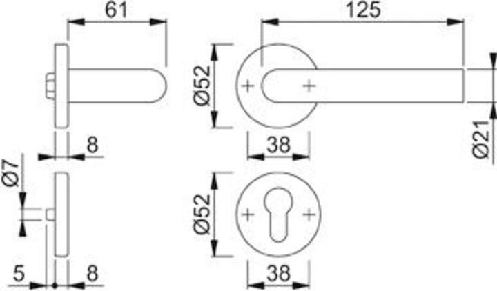 Actual product image Hoppe We-grt.Ros.E58/42KV/42KVS/1400ZSST F69 -R/L 8 PZ (Door set)