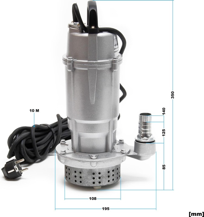 Produktbild Wiltec Schmutzwasserpumpe 1.500 l/h 370 Watt Tauchpumpe Schlauch Baupumpe (Schmutzwasserpumpe)