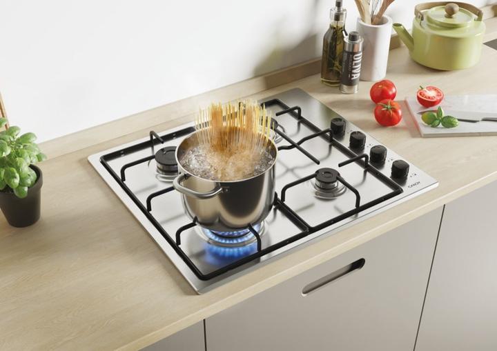 Actual product image Candy Smart CHW6LBX/4U Edelstahl Integriert 60 cm Gaskochfeld 4 Zone(n)