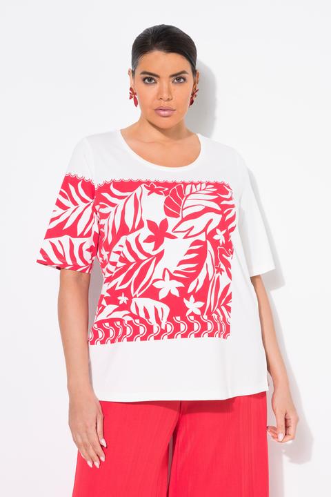 Produktbild Ulla Popken T-Shirt, Blätter, Classic, Rundhals, Halbarm (62)
