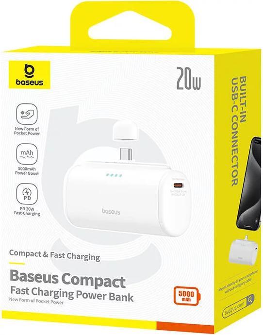 Actual product image Baseus Compact Series Fast Charging USB-C Powerbank 20W (5000 mAh, 20 W, 18.50 Wh)