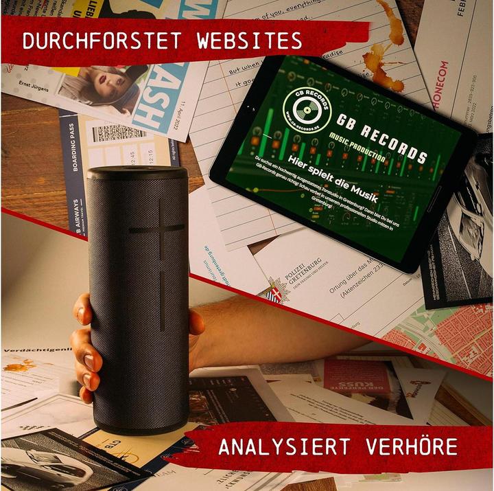 Actual product image Crime Cases MOMD0002 - CRIMECASES: Tatort Tonstudio, crime game, for 1-6 players, from 14 years (EN) (German, 1 - 6 Players)