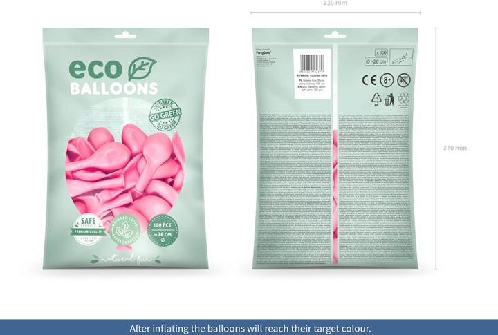 Produktbild Partydeco Eco Balloons 26cm pastel, light pink (1 pkt / 100 pc.) (100 x)