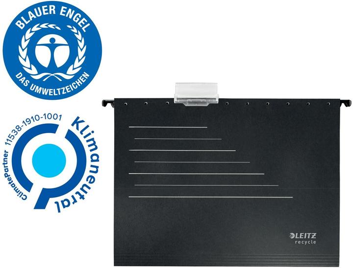 Produktbild Leitz Hängemappen ALPHA® recycle 1921 schwarz (A4, 10 x)