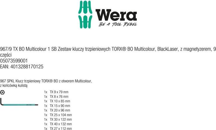 Immagine prodotto Wera 967/9 TX BO Multicolore 1