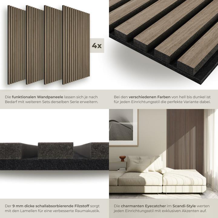 Actual product image tectake Sonic Wall wood look (4 pcs.)