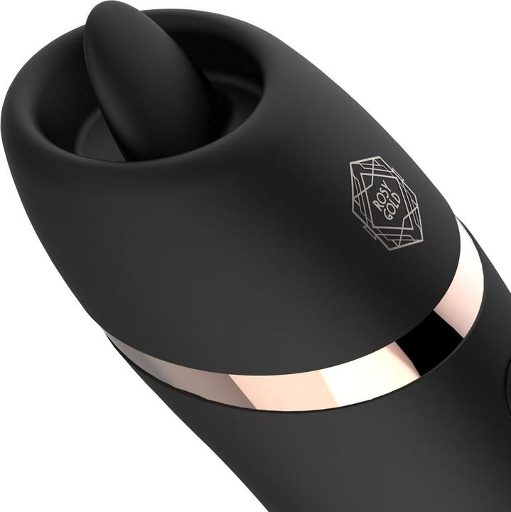 Actual product image Rosy Gold – Licking Stimulator with Luxury Charging Case – Black