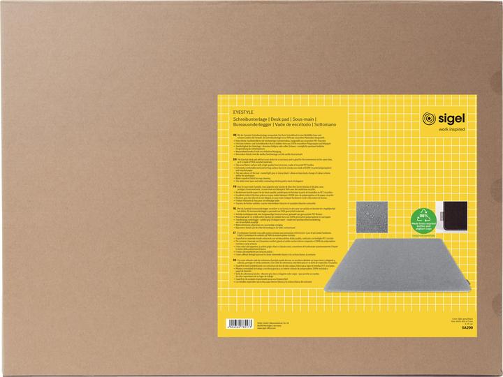 Image du produit Sigel Sous-main Eyestyle, gris clair-noir, couche intermédiaire et coutures blanches, PET recyclé, PP recy