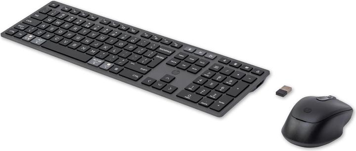 Produktbild HP 720 Kombo mit wiederaufladbarer kabelloser Tastatur und Maus für mehrere Geräte (Eng. Int., Kabelgebunden, Kabellos)