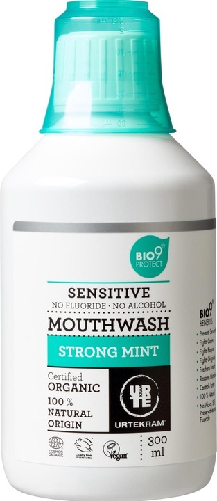 Image du produit Urtekram Bain de bouche menthe sensible sans fluor 300 ml (300 ml, Bains de bouche)