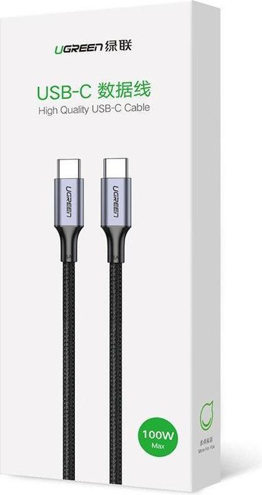 Actual product image Ugreen Type C to Type C Cable US316, 100W, 1m (black) (1 m, USB 2.0, 100 W)