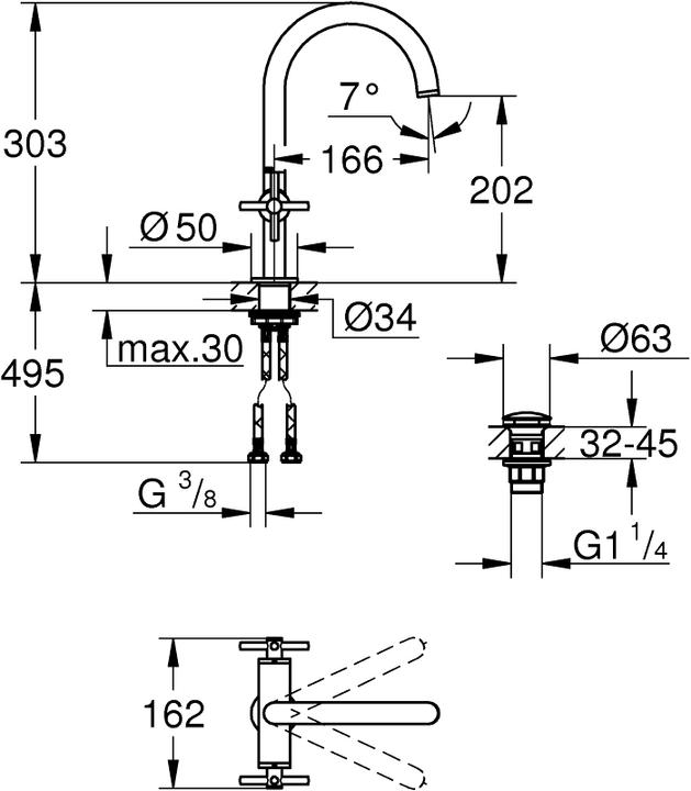 Image du produit Grohe Atrio Mitigeur monotrou pour lavabo L-Size