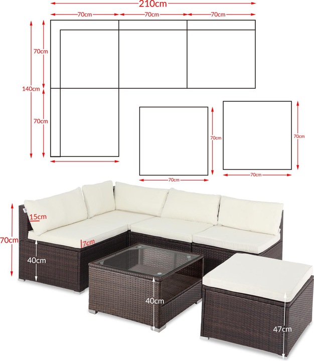 Actual product image Casaria Poly Rattan Lounge Set