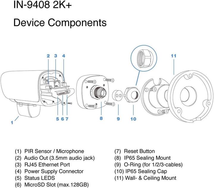 Actual product image Instar IN-9408 2K+ LAN/POE sw 101666 LAN IP surveillance camera 2560 x 1440 pixels (2560 x 1440 Pixels)