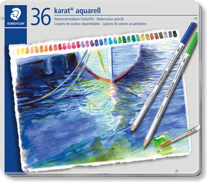 Actual product image Staedtler karat aquarell 125 Watercolour pencils (36 x)