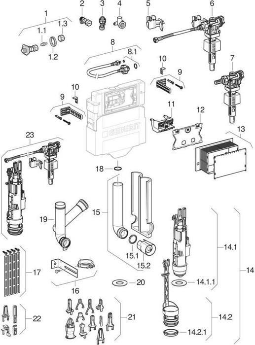 Produktbild Geberit GE Duofix Element f. WWC, 112 cm mit Sigma UP-SPK 12 cm