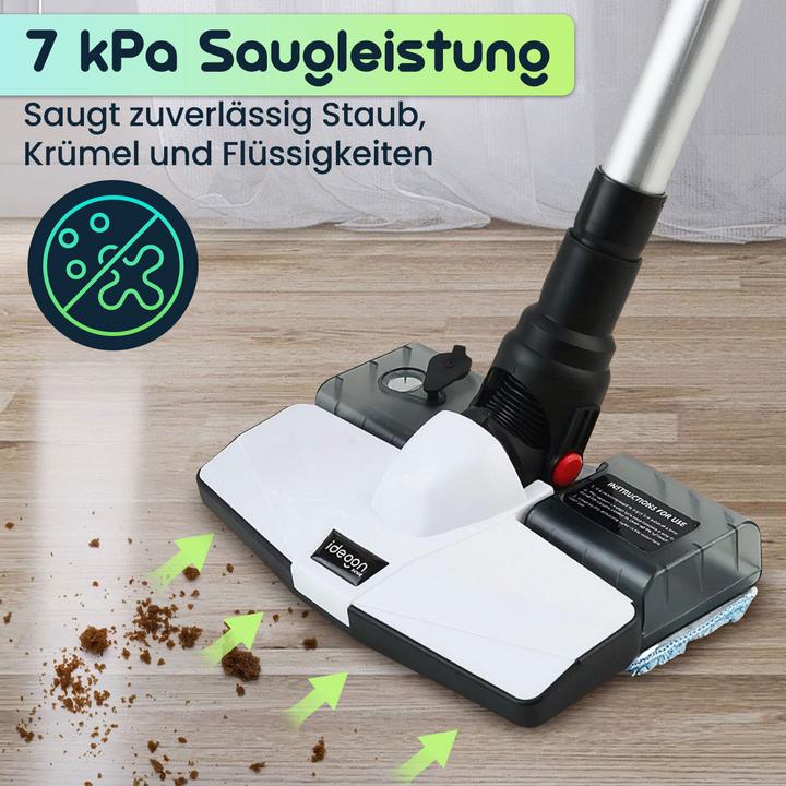 Produktbild Ideoon Multifunktionaler 2in1 Akku-Staubsauger Nass- & Trocken: Kraftvolle 7 kPa & HEPA-Filter