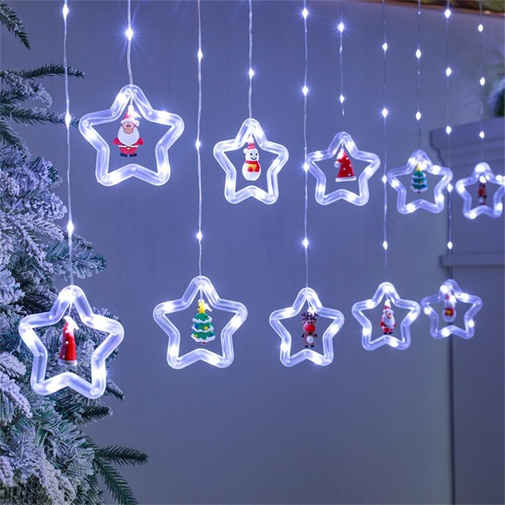 Produktbild Cover-Discount LED Vorhang Lichterkette Sterne (3 m)
