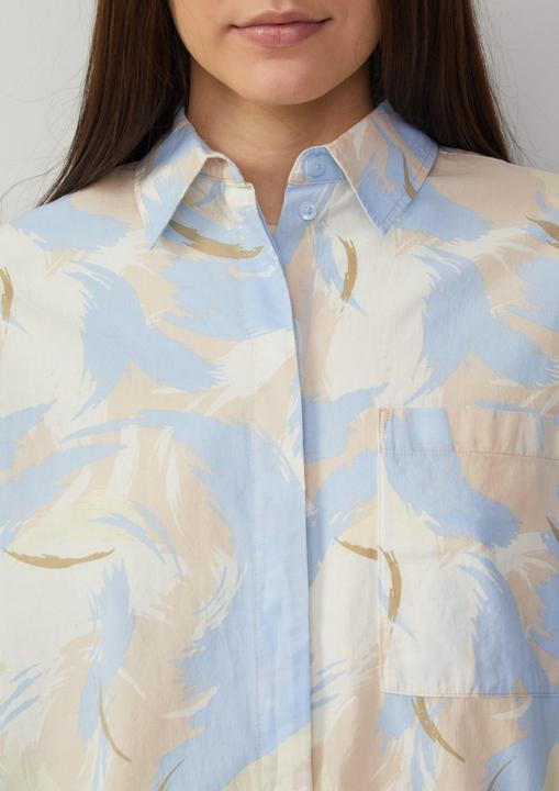 Actual product image S.Oliver Bluse Gemusterte Hemdbluse mit Tunnelzug am Saum (46)