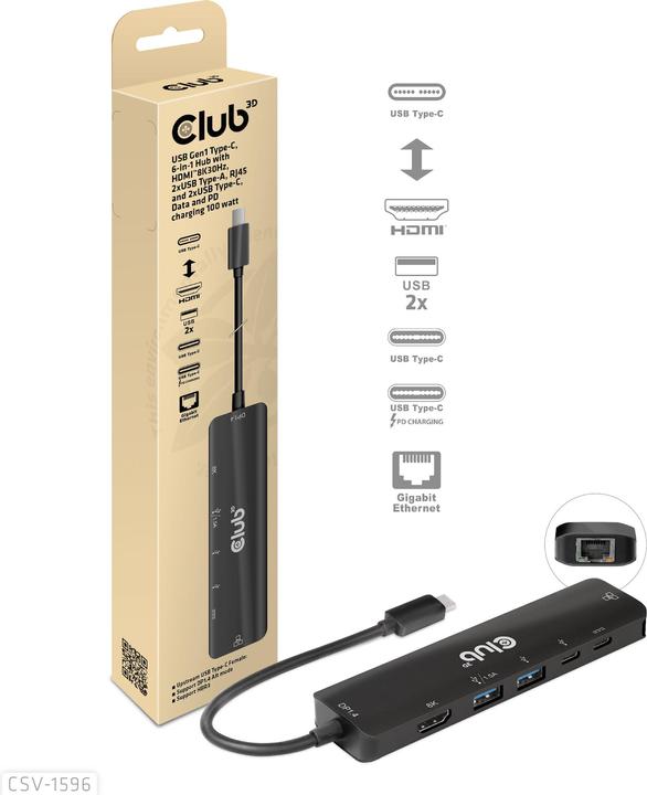 Actual product image Club 3D CSV-1596 (USB-C, 5 Ports)