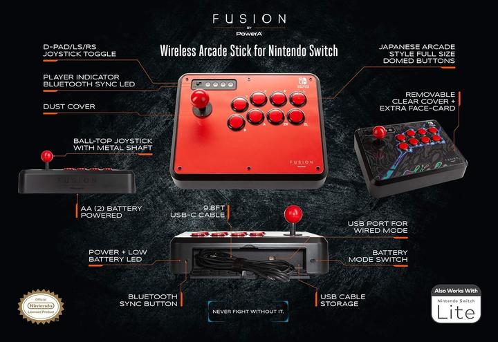 Actual product image PowerA Switch Controller Fighting Stick Arcade wireless (Switch)