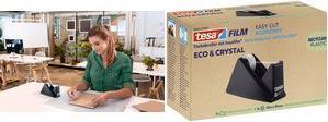 Actual product image tesa tesafilm® ECO & CRYSTAL adhesive film set with robust 10m:19mm incl. table dispenser