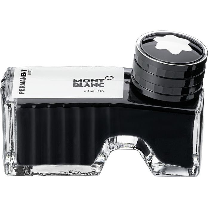 Montblanc, Ersatzpatrone, Tinte 60ml 128196 schwarz, perm. (Tintenfass, Schwarz)