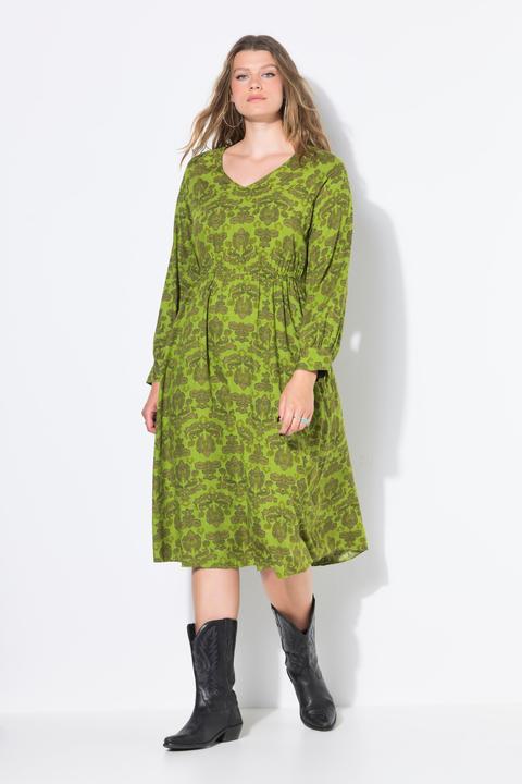 Image du produit Studio Untold Robe midi, coupe évasée. Ruban élastique, motif cachemire (54)