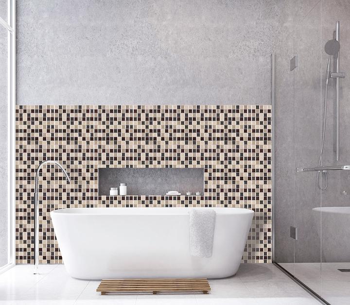 Actual product image Infactory Self-adhesive 3D mosaic glitter tile stickers, 26 x 26cm, set of 15