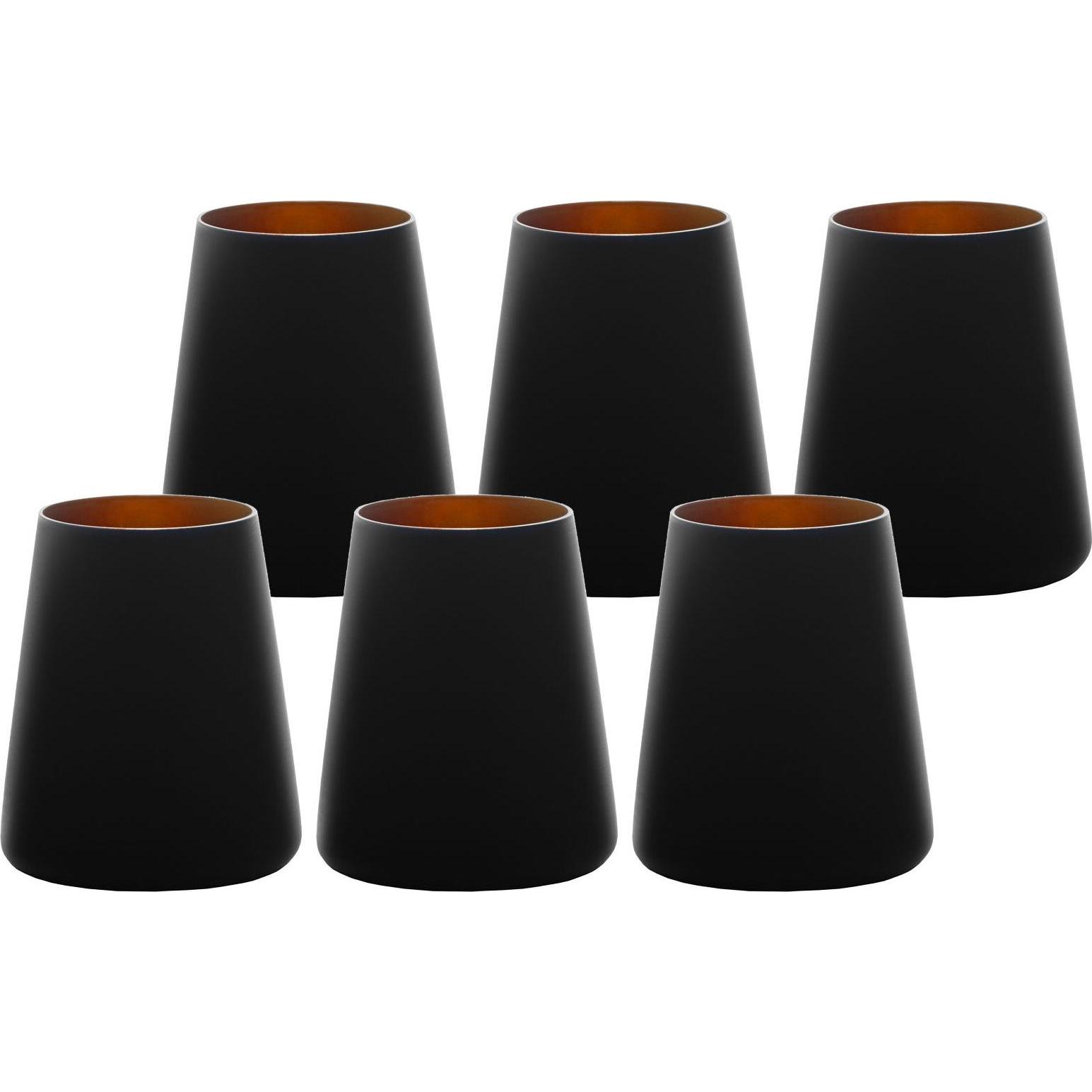 Stölzle Elements Power Becher 380ml schwarz/bronze, Trinkgläser, Schwarz