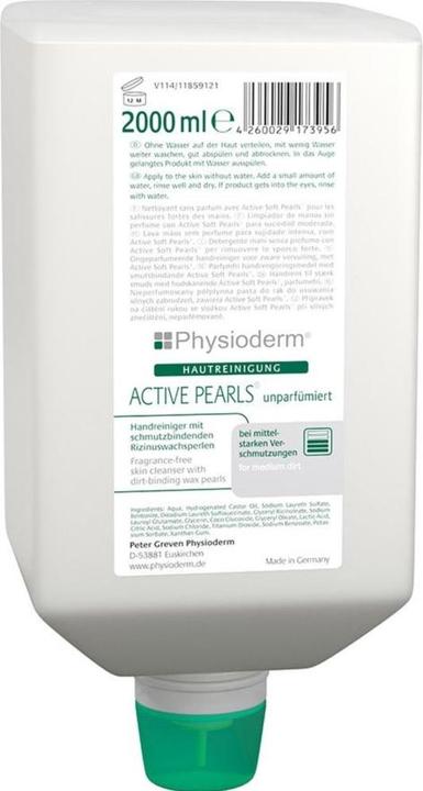 Physioderm ACTIVE PEARLS® Handreiniger 2,0 liter (Vloeibare zeep, Vullingen, 2000 ml)