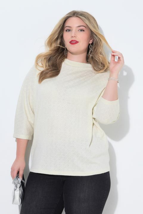 Produktbild Miamoda Pullover, Rhomben-Struktur, Glitzereffekt, Stehkragen (58, 60)