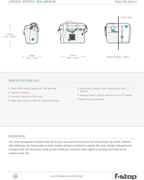 Actual product image F-Stop Kalamaja Navy (Camera shoulder bag, 11 l)
